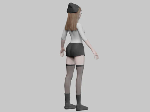 Beautiful anime girl V36210 3D Model