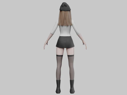 Beautiful anime girl V36210 3D Model