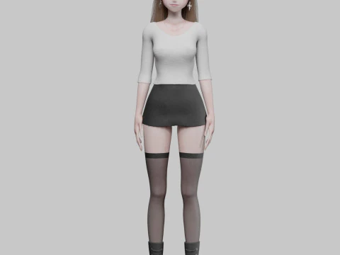 Beautiful anime girl V36210 3D Model