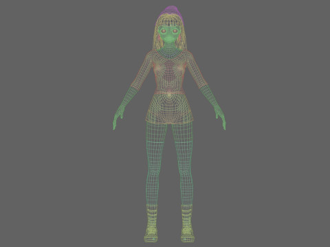 Beautiful anime girl V36210 Modelo 3D