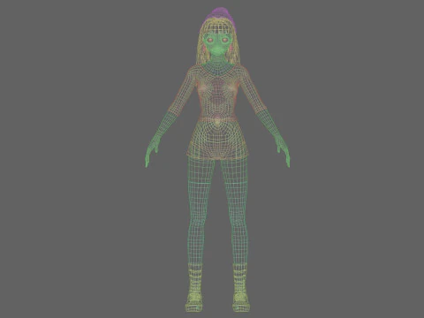 Beautiful anime girl V36210 3D Model
