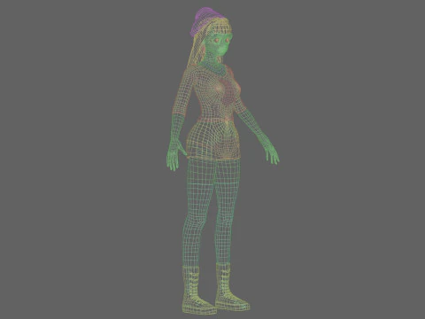 Beautiful anime girl V36210 3D Model