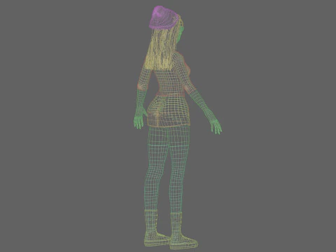 Beautiful anime girl V36210 3D Model