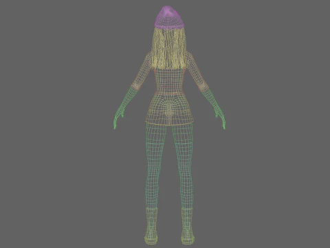 Beautiful anime girl V36210 3D Model
