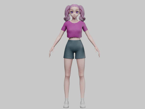 Beautiful Basic girl V32458 3D Model