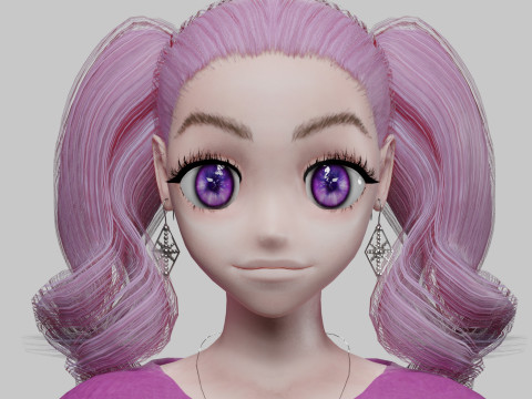 Beautiful Basic girl V32458 3D 模型