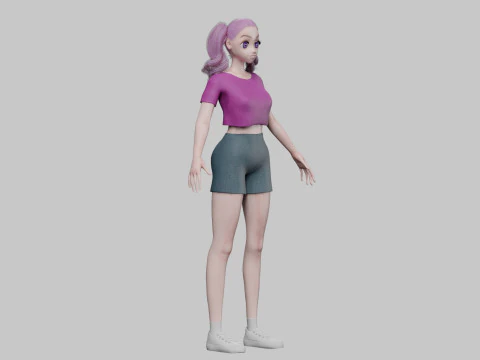 Beautiful Basic girl V32458 3D Model