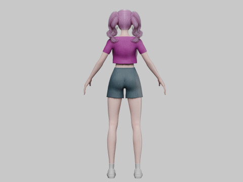 Beautiful Basic girl V32458 3D 模型