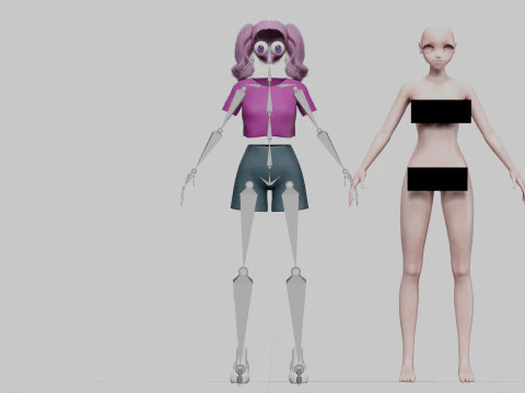 Beautiful Basic girl V32458 3D Model