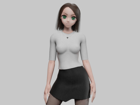 Beautiful cute girl V30577 Model 3D