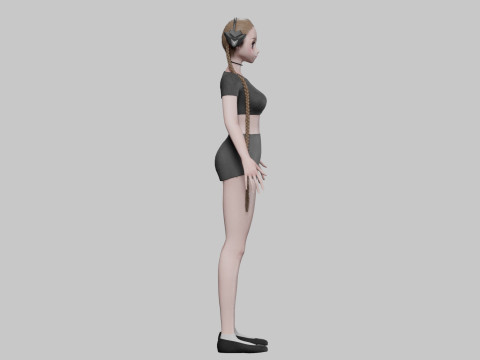Cartoon anime girl V40225 3D Model