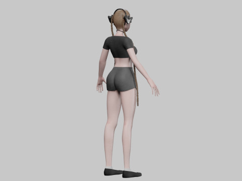 Cartoon anime girl V40225 3D Model