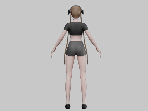 Cartoon anime girl V40225 3D Model