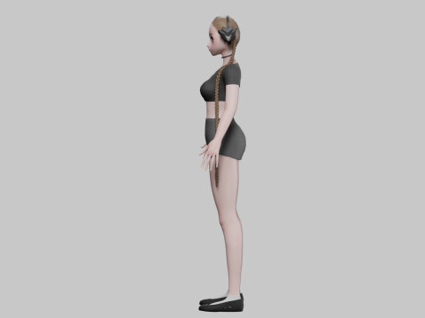 Cartoon anime girl V40225 3D Model