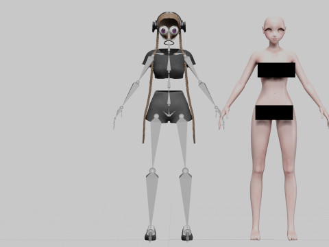 Cartoon anime girl V40225 3D Model