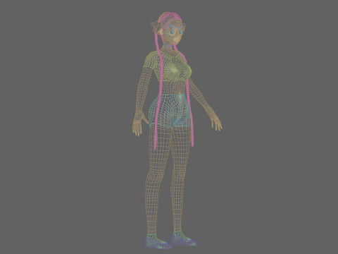 Cartoon anime girl V40225 3D Model