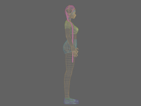 Cartoon anime girl V40225 3D Model
