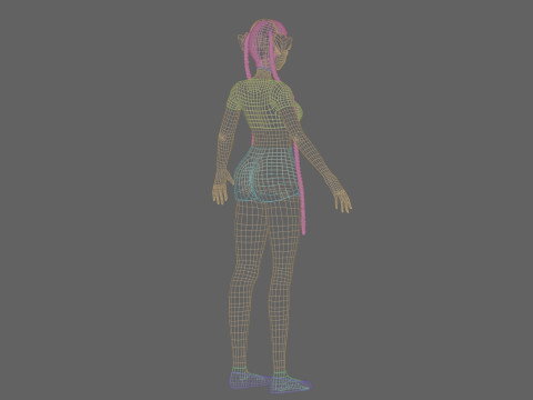 Cartoon anime girl V40225 3D Model