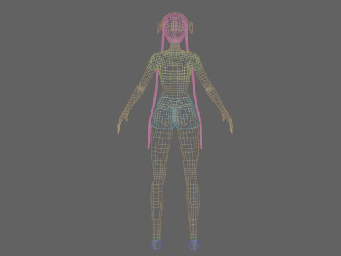 Cartoon anime girl V40225 3D Model