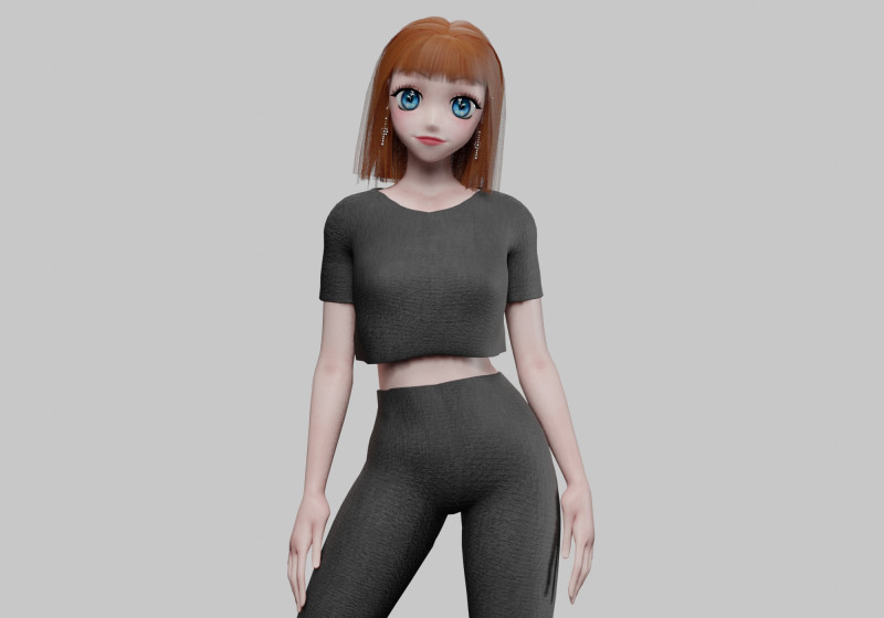 Cartoon cute girl V31567 Model 3D .c4d .max .obj .3ds .fbx .stl .blend 