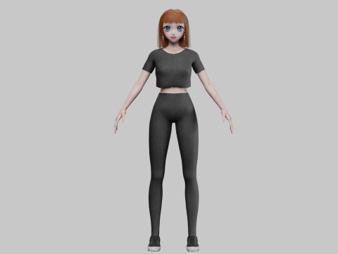 Cartoon cute girl V31567 Model 3D