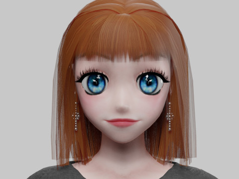 Cartoon cute girl V31567 Model 3D