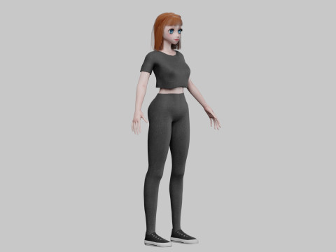Cartoon cute girl V31567 Model 3D