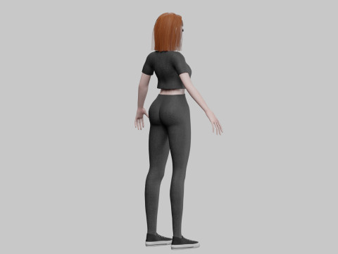 Cartoon cute girl V31567 Model 3D