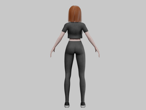 Cartoon cute girl V31567 Model 3D