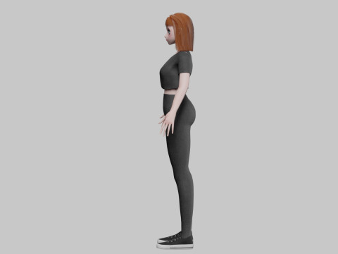 Cartoon cute girl V31567 Model 3D