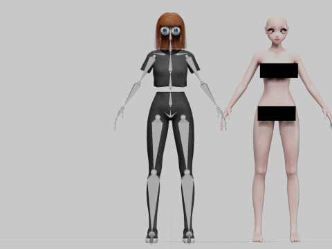 Cartoon cute girl V31567 Model 3D