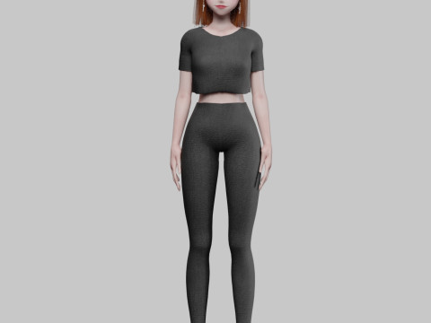 Cartoon cute girl V31567 Model 3D