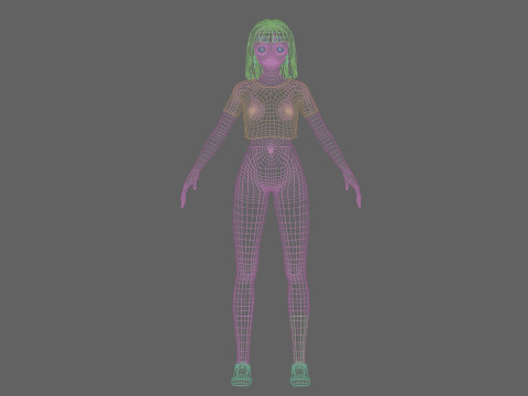 Cartoon cute girl V31567 Model 3D