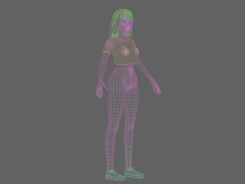 Cartoon cute girl V31567 Model 3D