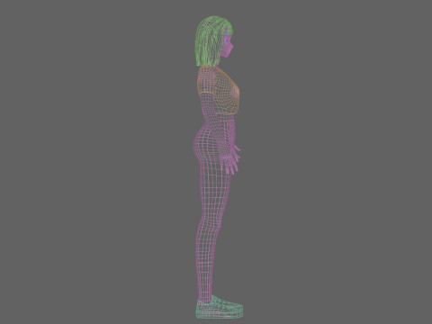 Cartoon cute girl V31567 Model 3D
