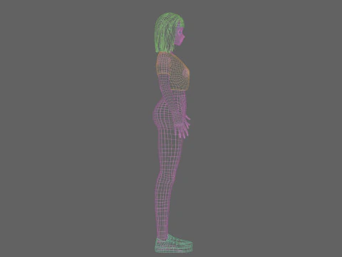 Cartoon cute girl V31567 3D Model