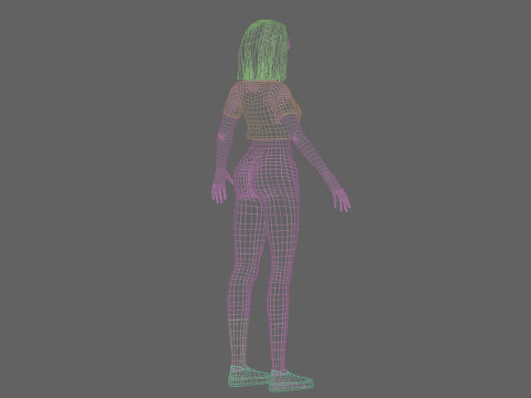 Cartoon cute girl V31567 Model 3D