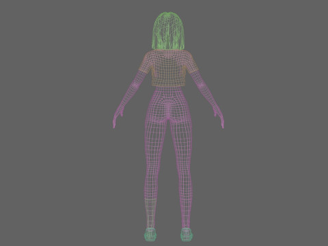 Cartoon cute girl V31567 Model 3D