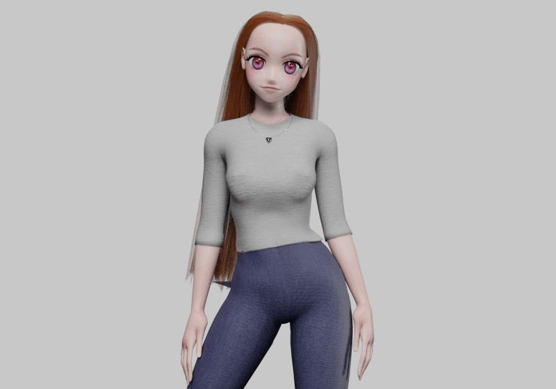 Classic anime girl V29361 3D Model .c4d .max .obj .3ds .fbx .stl .blend 