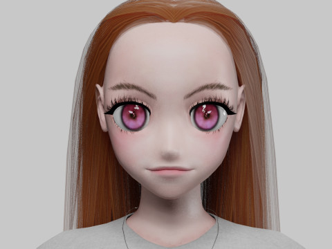Classic anime girl V29361 3D Model