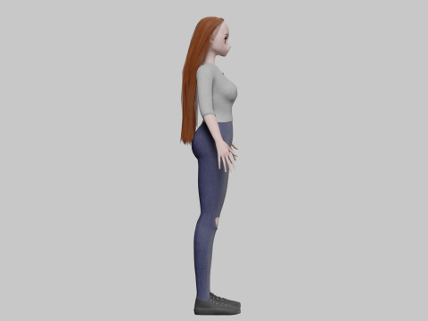 Classic anime girl V29361 3D Model