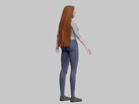 Classic anime girl V29361 3D Model