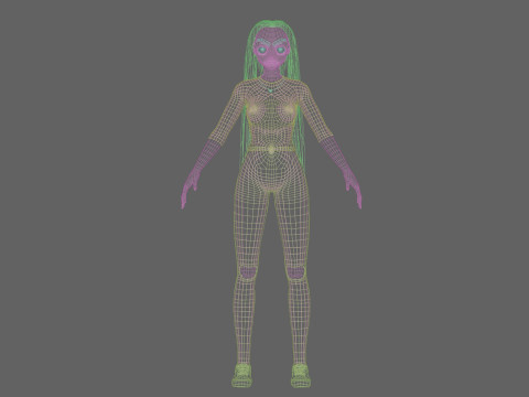 Classic anime girl V29361 3D Model