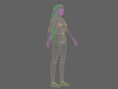 Classic anime girl V29361 3D Model