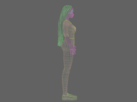 Classic anime girl V29361 3D Model