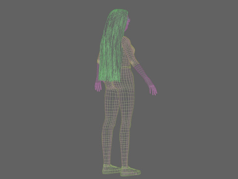 Classic anime girl V29361 3D Model