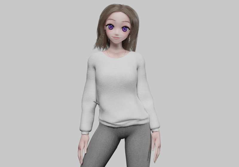 Classic Basic girl V35767 3D Model .c4d .max .obj .3ds .fbx .stl .blend 