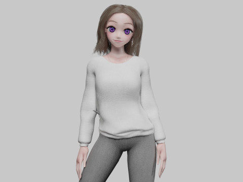 Classic Basic girl V35767 3D Model