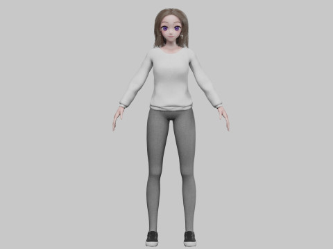Classic Basic girl V35767 3D Model
