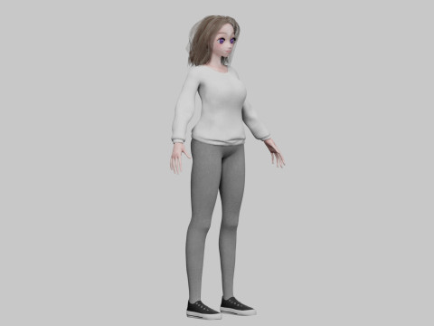 Classic Basic girl V35767 3D Model